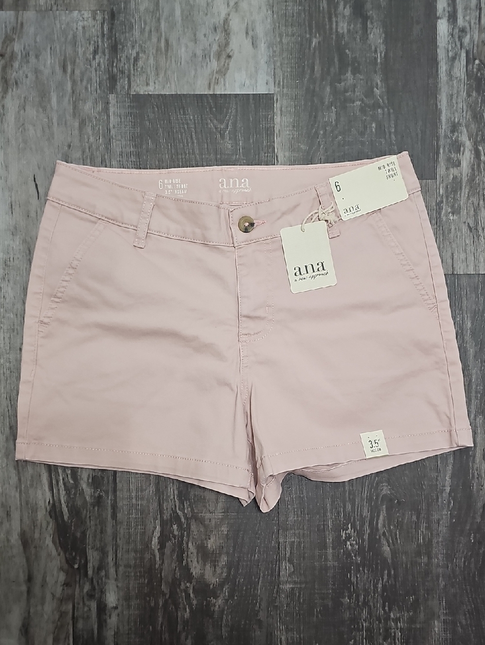 a.n.a Light Pink Women's Mid Rise Twill Shorts